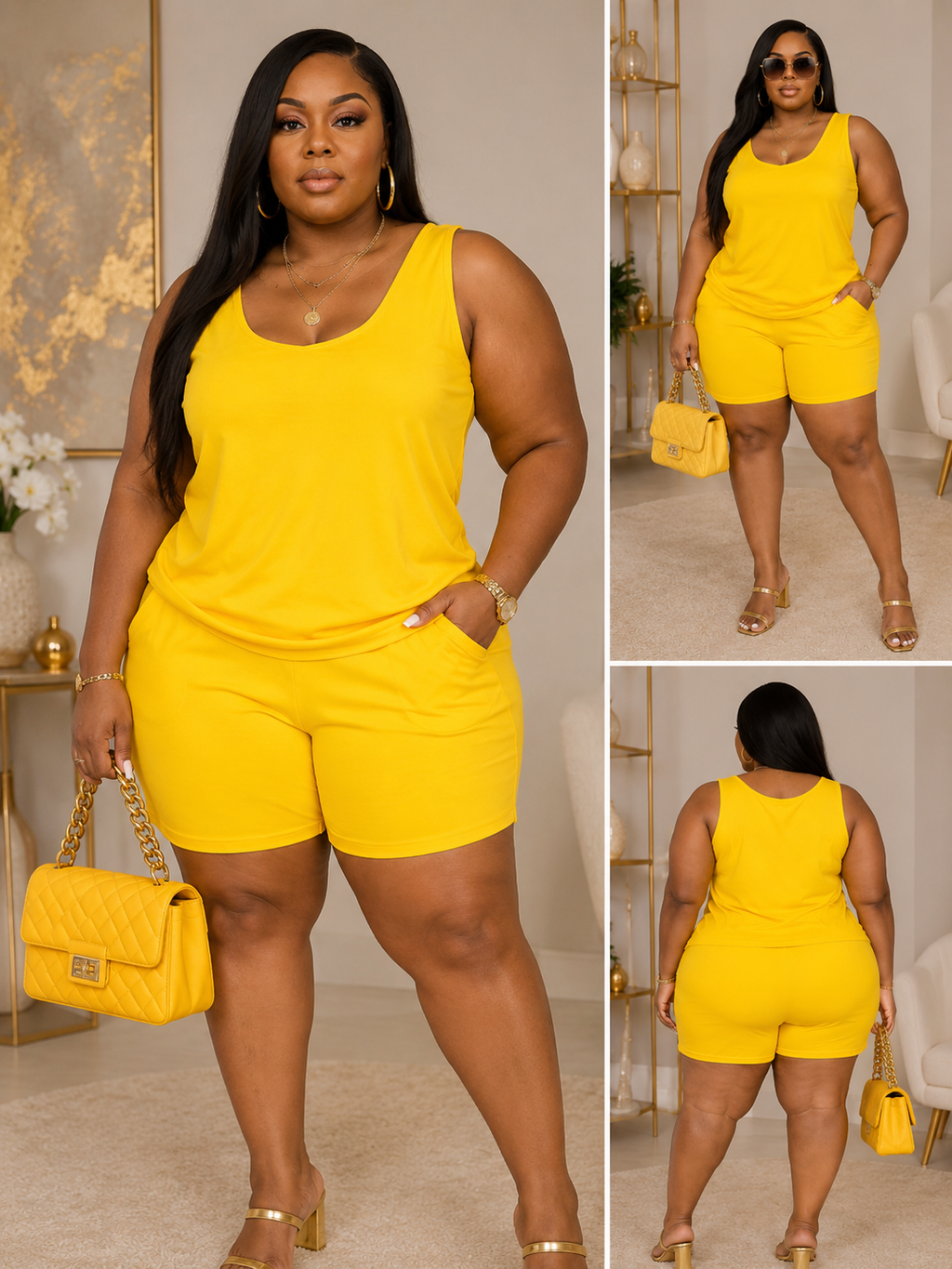Rose In Concrete everyday lounge tank and shorts set, casual outfit with a sleeveless top and matching shorts in a relaxed style.