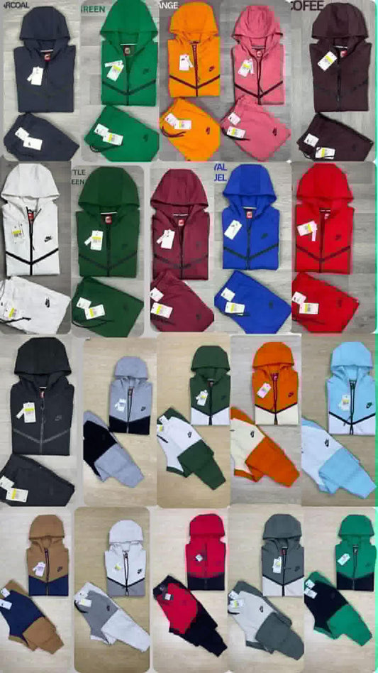 Premium Tech Fleece Sweatsuit, Hoodie Jogger Set, Street Luxe Tracksuit - Rose In Concrete 🥀