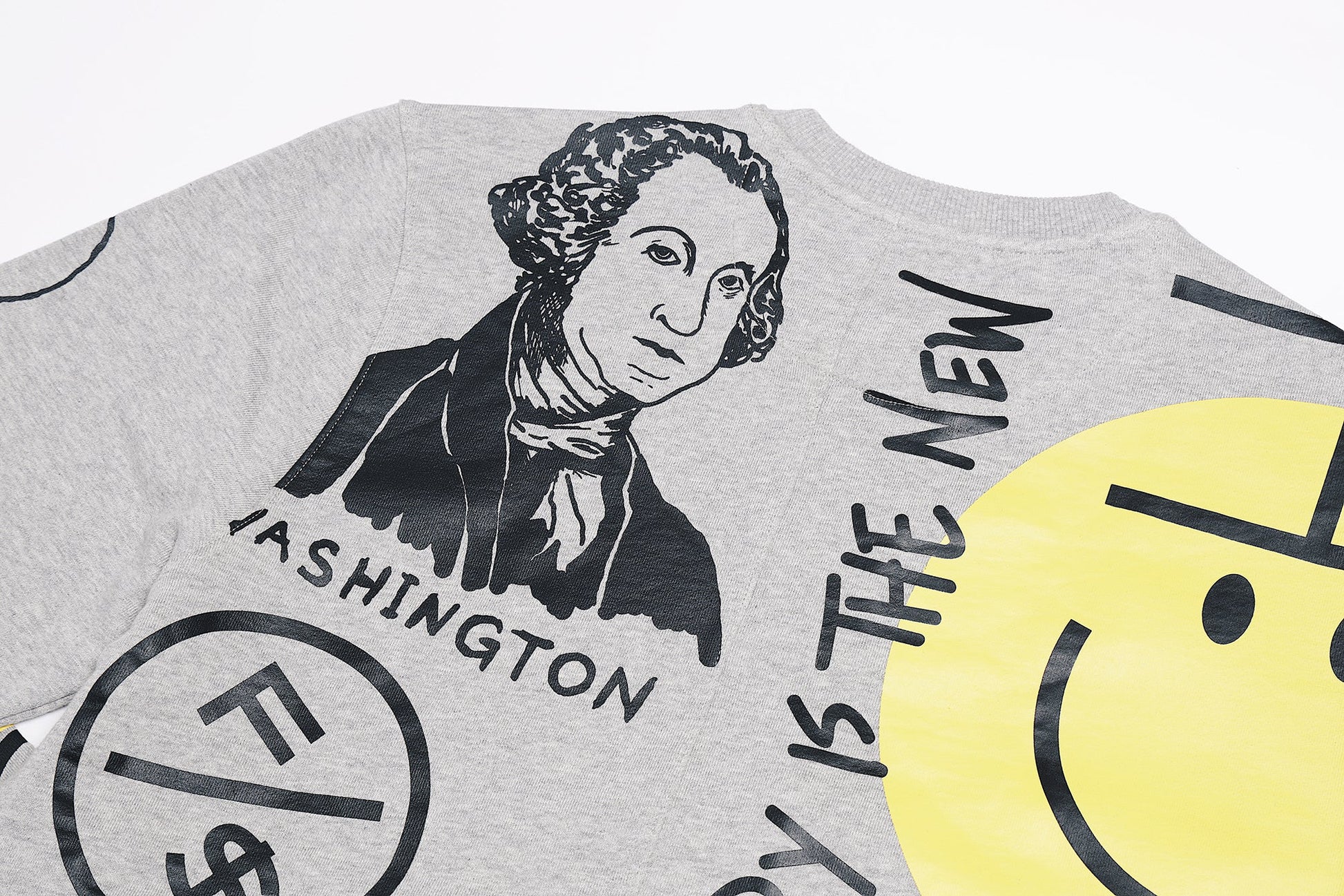 Graphic statement sweater featuring bold artwork and street-inspired designs with Washington graphic.