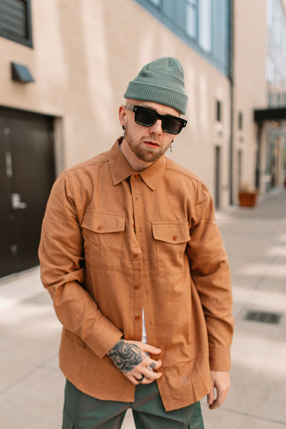 Solid Ground Men’s Cotton-Blend Flannel Utility Shirt