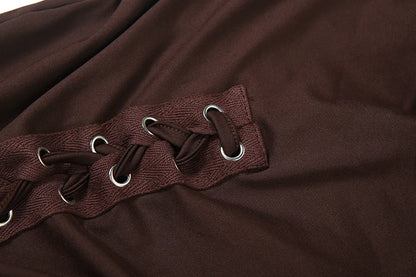 Laced Intentions Asymmetrical Crop Top & Lace-Up Leggings Set