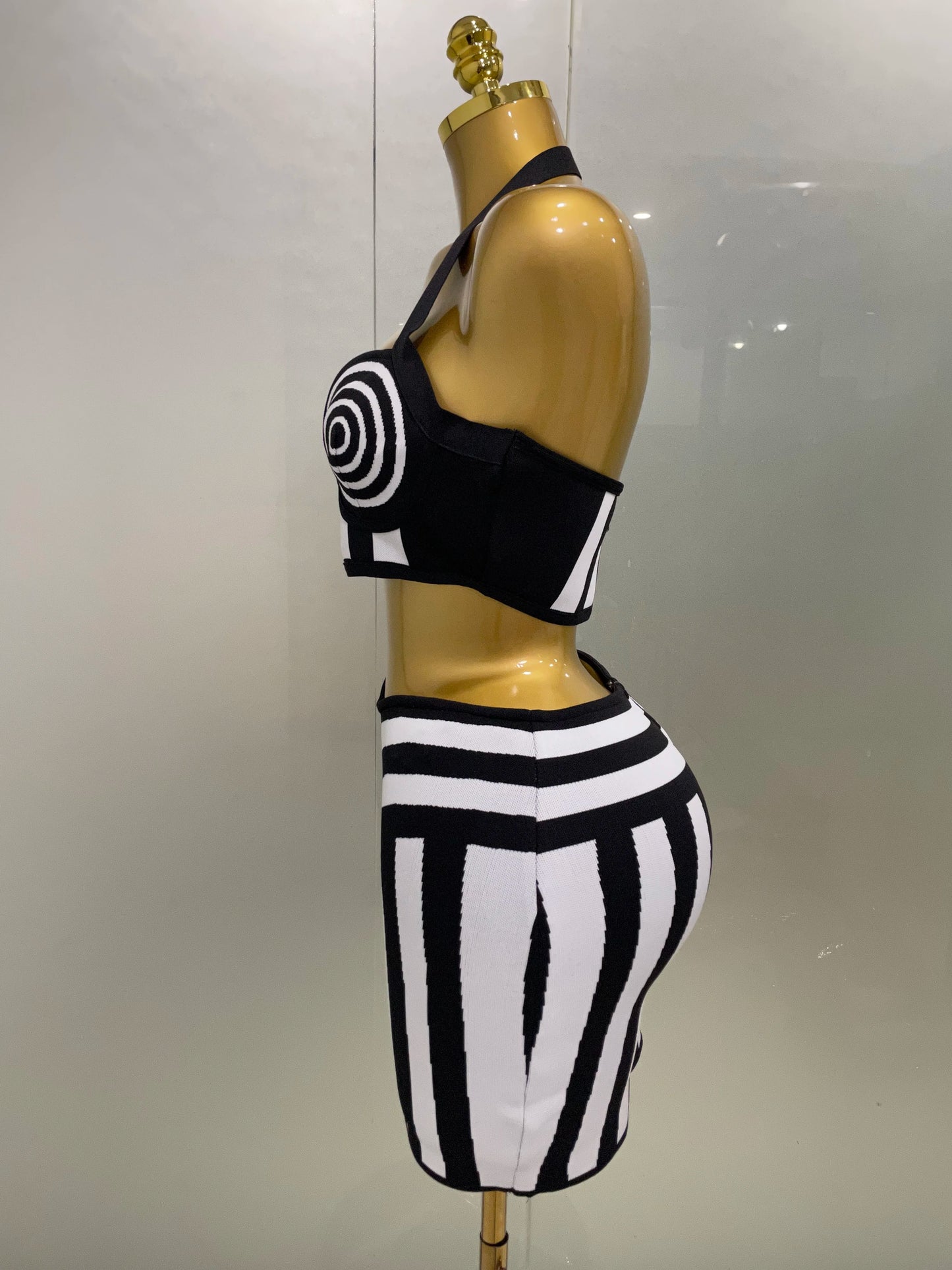 Optical Illusion Halter Bandage 2-Piece Set