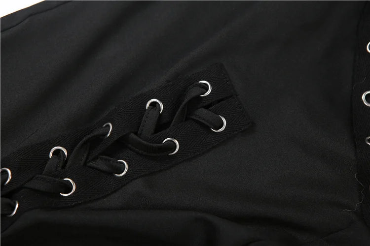 Laced Intentions Asymmetrical Crop Top & Lace-Up Leggings Set