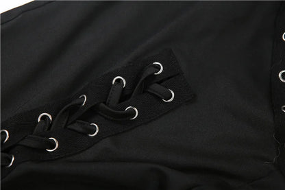 Laced Intentions Asymmetrical Crop Top & Lace-Up Leggings Set