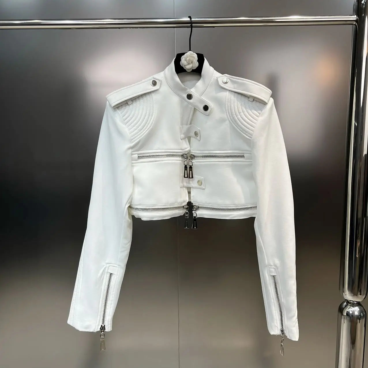 Structured Moto Jacket + Cargo Skirt Set - Rose In Concrete 🥀