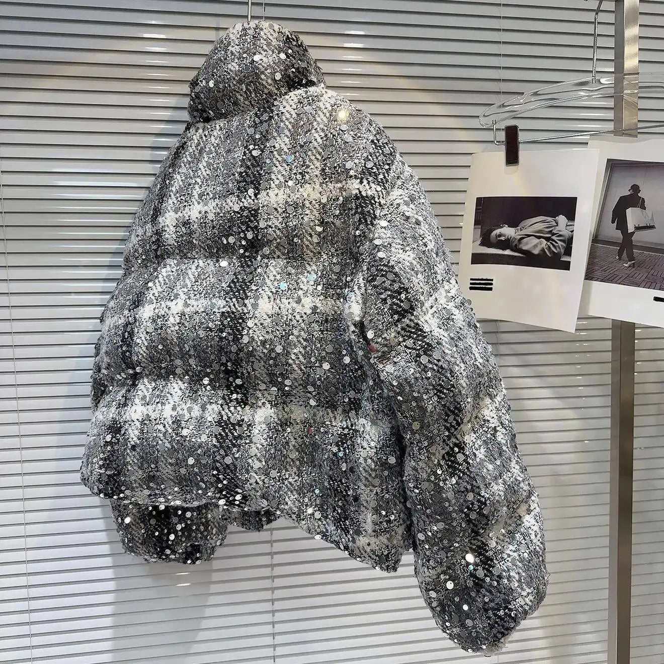 Frostbite Sequin Turtleneck Puffer Jacket – Winter Luxe Collection