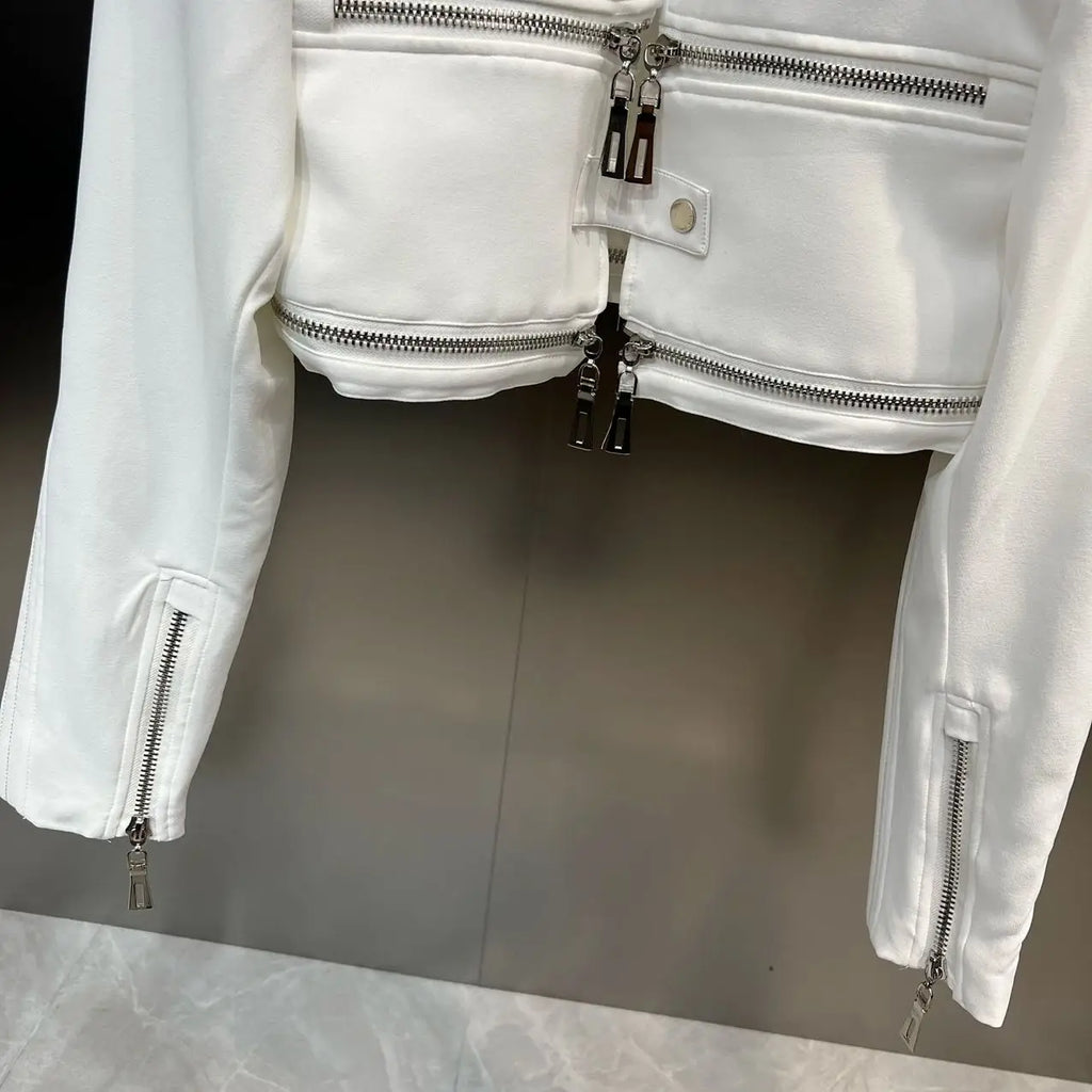 Structured Moto Jacket + Cargo Skirt Set - Rose In Concrete 🥀