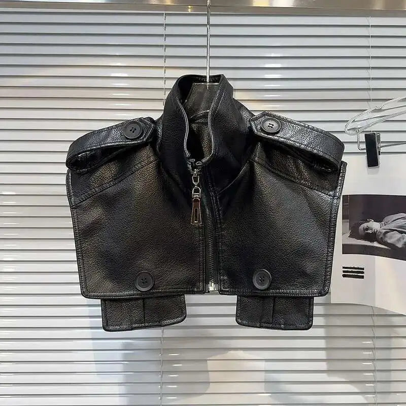 Structured Faux Leather Panel Jacket