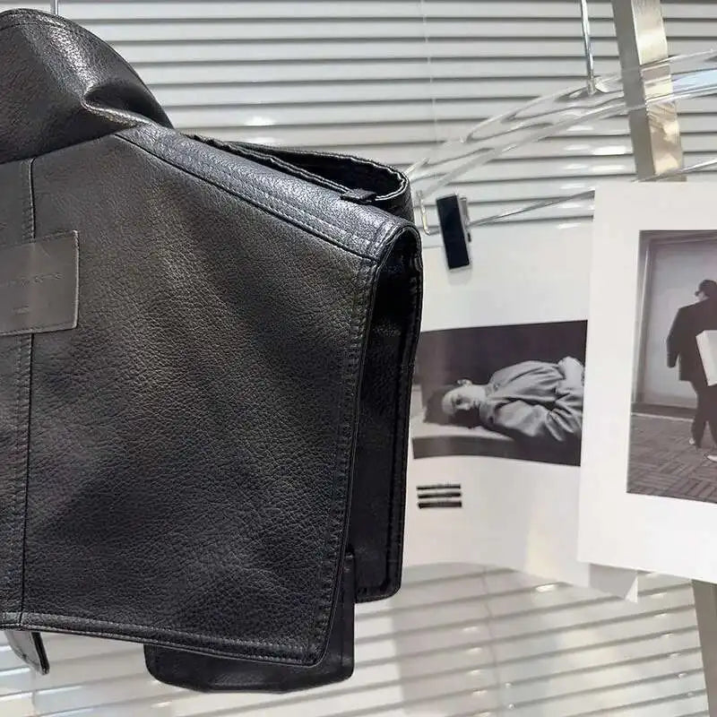 Structured Faux Leather Panel Jacket