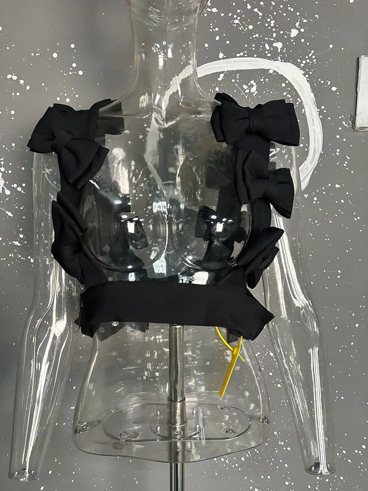 Bow Cascade Statement Crop Top