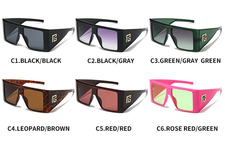 Main Character Oversized Square Shield Sunglasses – UV400