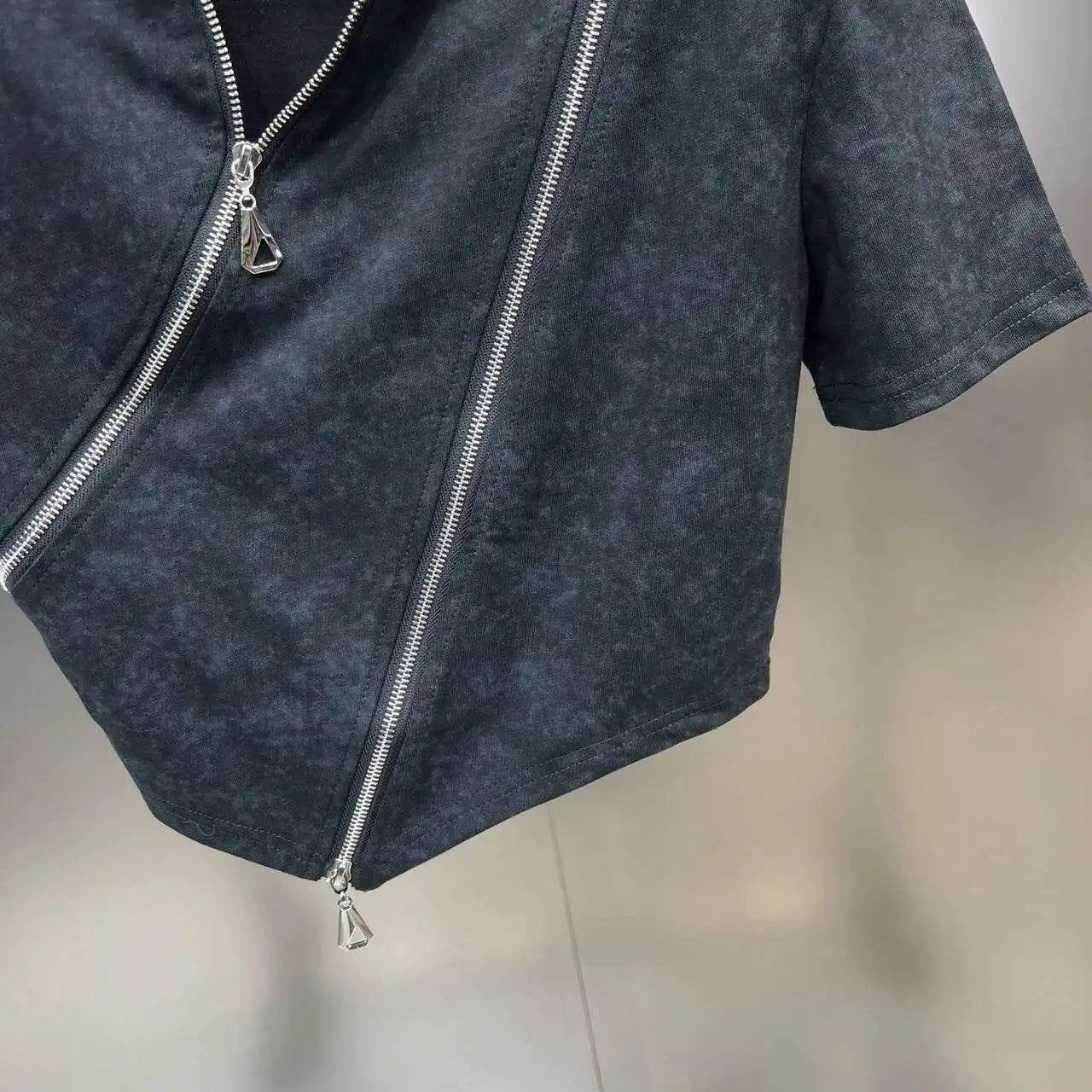 Asymmetry Edge Zip Top