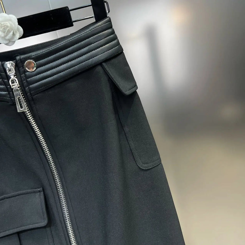 Structured Moto Jacket + Cargo Skirt Set - Rose In Concrete 🥀