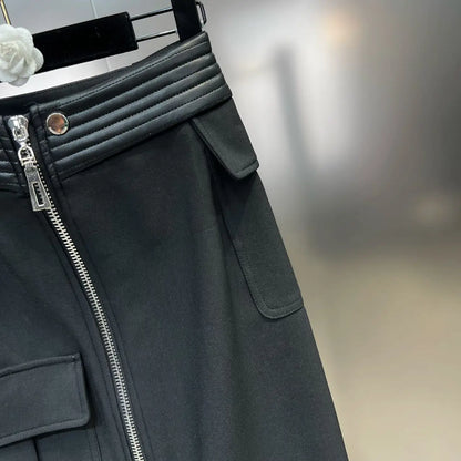 Structured Moto Jacket + Cargo Skirt Set - Rose In Concrete 🥀