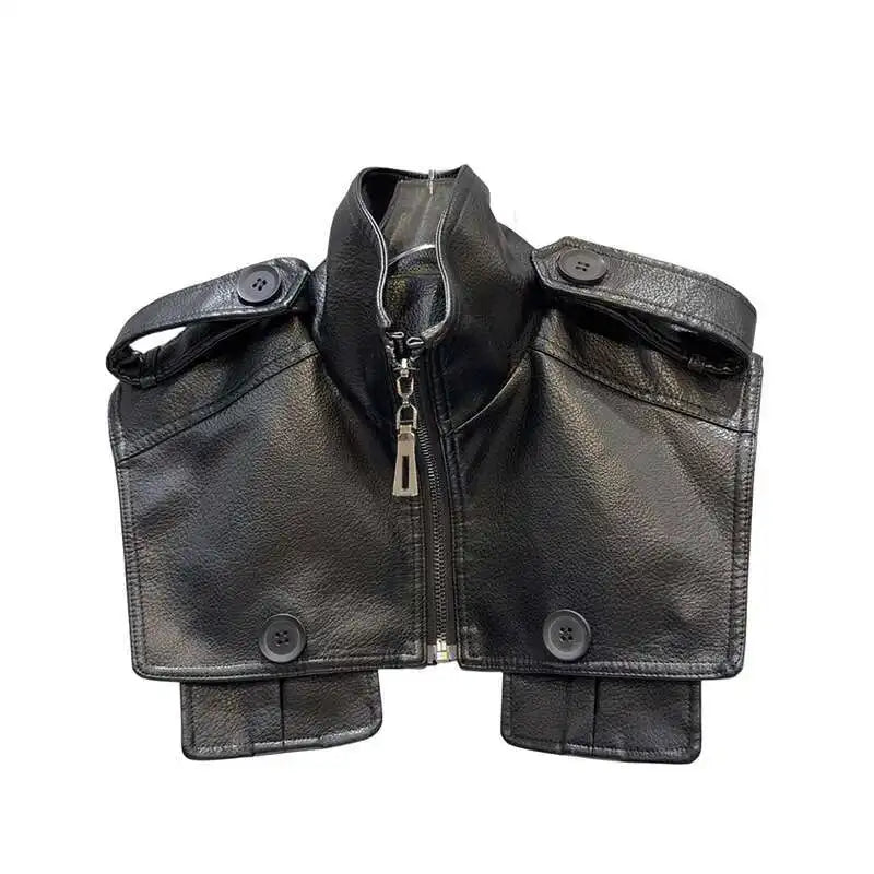 Structured faux leather jacket featuring a bold zip front and sculpted silhouette, ideal for fashion-forward streetwear.