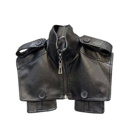 Structured faux leather jacket featuring a bold zip front and sculpted silhouette, ideal for fashion-forward streetwear.