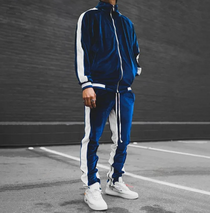 Men Velour Jogger Set - Rose In Concrete 🥀