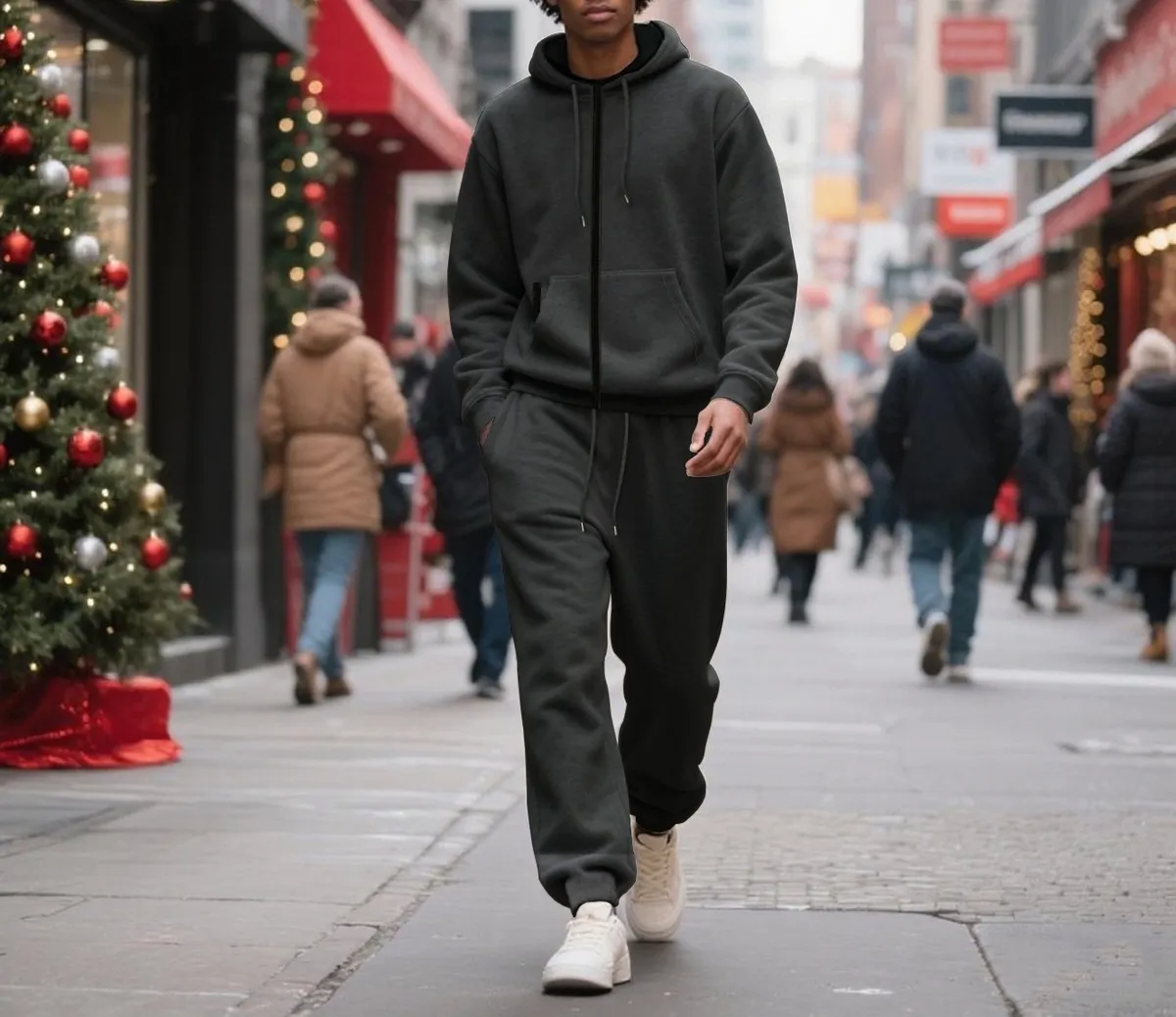 Casual Two-Piece Sweatsuit - Rose In Concrete 🥀