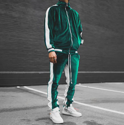 Men Velour Jogger Set - Rose In Concrete 🥀