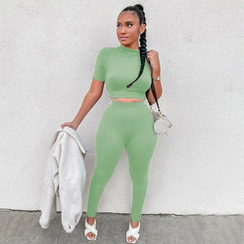 Bodycon Cropped Leggings Set - Rose In Concrete 🥀