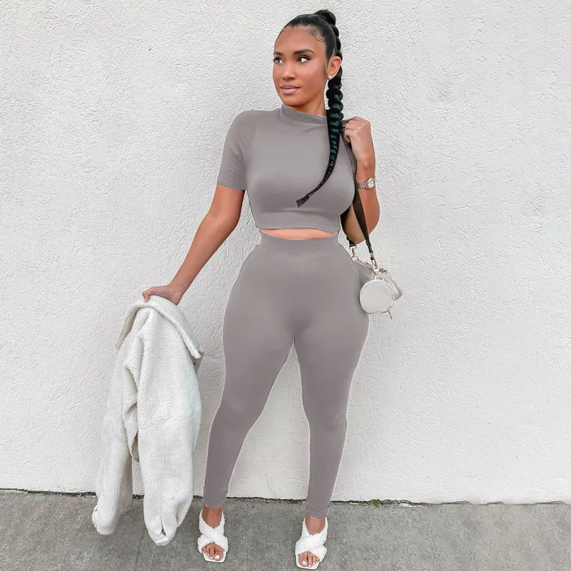 Bodycon Cropped Leggings Set - Rose In Concrete 🥀