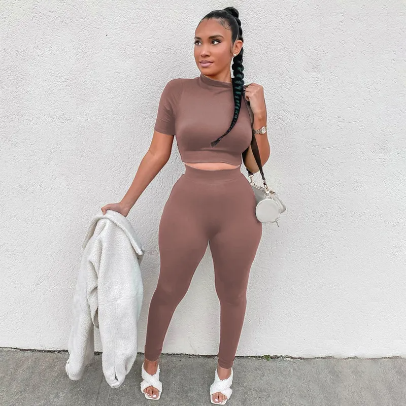 Bodycon Cropped Leggings Set - Rose In Concrete 🥀