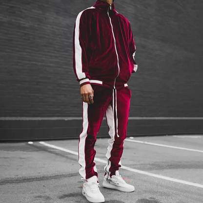 Men Velour Jogger Set - Rose In Concrete 🥀