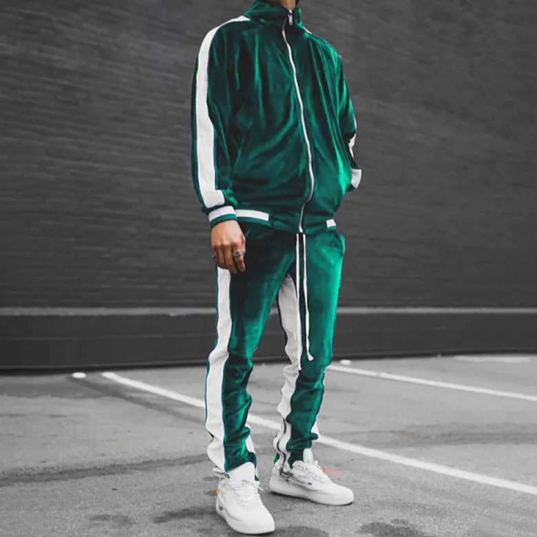 Men Velour Jogger Set - Rose In Concrete 🥀