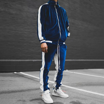 Men Velour Jogger Set - Rose In Concrete 🥀