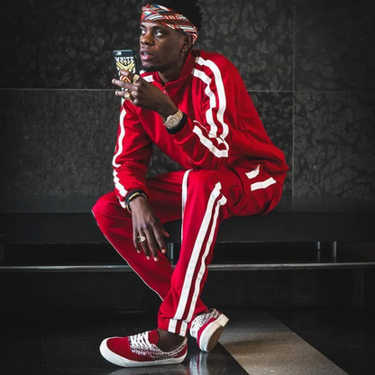 Striped Jogger Set - Rose In Concrete 🥀