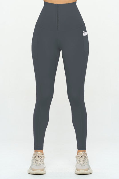 Soft Body Shaping Leggings with Pockets - Rose In Concrete 🥀