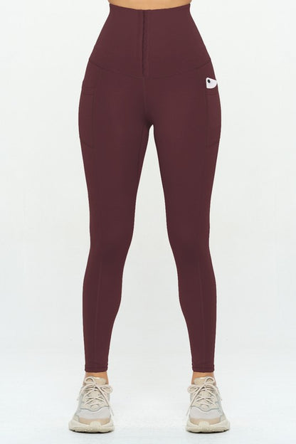 Soft Body Shaping Leggings with Pockets - Rose In Concrete 🥀
