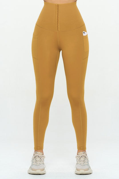 Soft Body Shaping Leggings with Pockets - Rose In Concrete 🥀