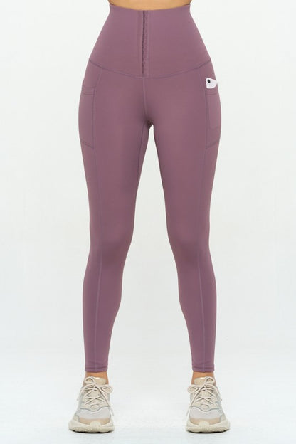 Soft Body Shaping Leggings with Pockets - Rose In Concrete 🥀