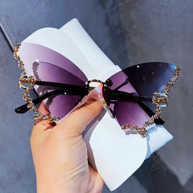 Rimless Butterfly Sunglasses - Sunglasses