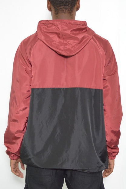 Color Block Anorak Jacket Pullover Windbreaker - Rose In Concrete 🥀