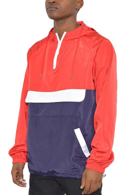 Color Block Anorak Jacket Pullover Windbreaker - Rose In Concrete 🥀