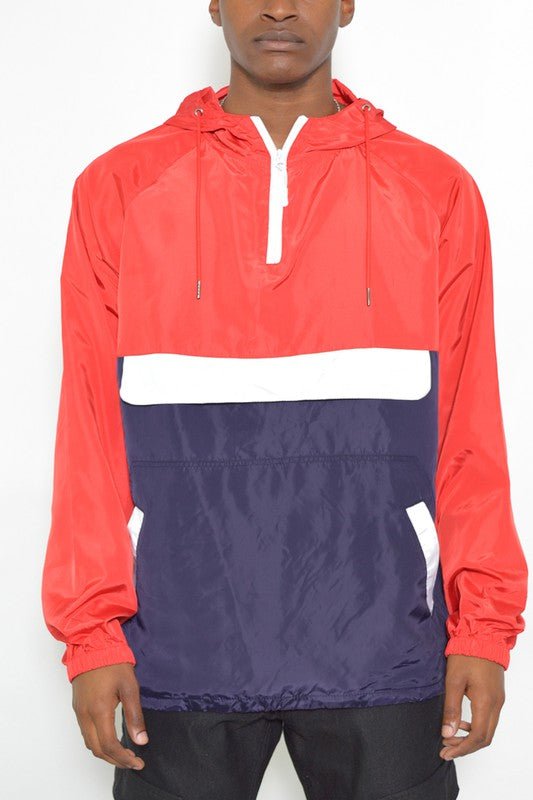 Color Block Anorak Jacket Pullover Windbreaker - Rose In Concrete 🥀