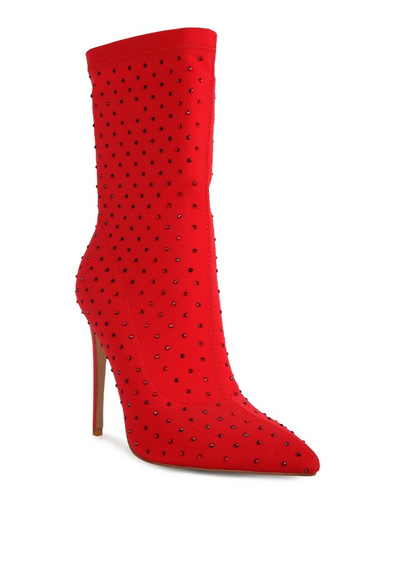 Studded Ankle Booties - Rose In Concrete 🥀