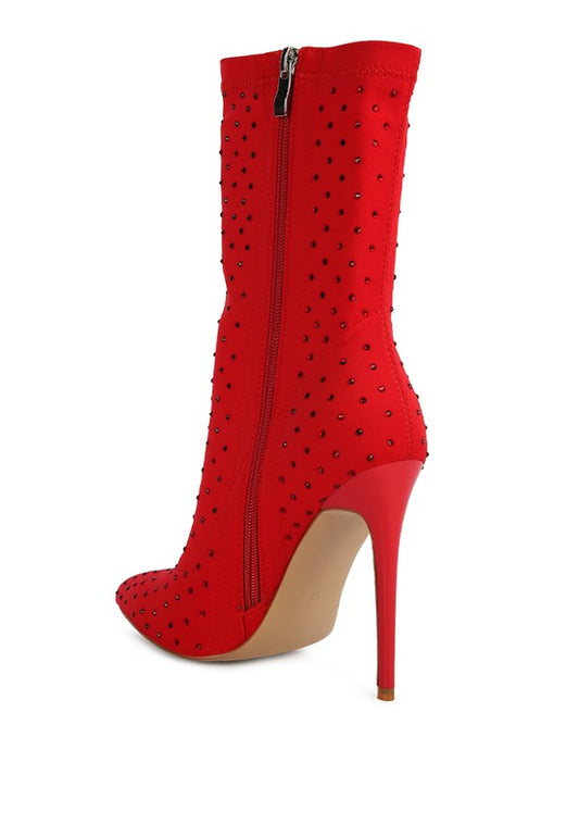Studded Ankle Booties - Rose In Concrete 🥀