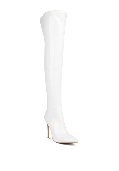 Pu Stiletto Long Boots - Rose In Concrete 🥀