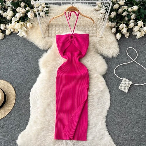 Off Shoulder Crochet Midi Dress - Rose In Concrete 🥀