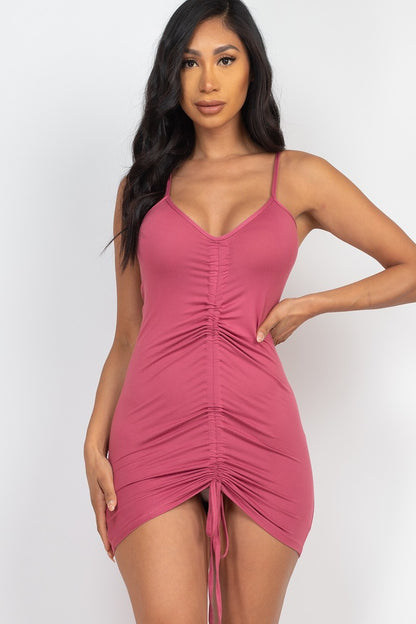 Ruched Mini Dress - Rose In Concrete 🥀