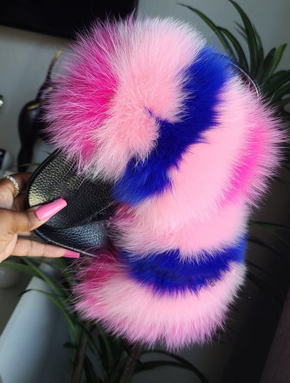 Collection 2: Fluffy Fur Slides - Rose In Concrete 🥀