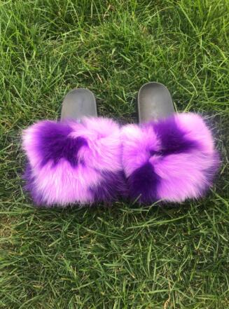 Collection 1: Fluffy Fur Slides - Rose In Concrete 🥀