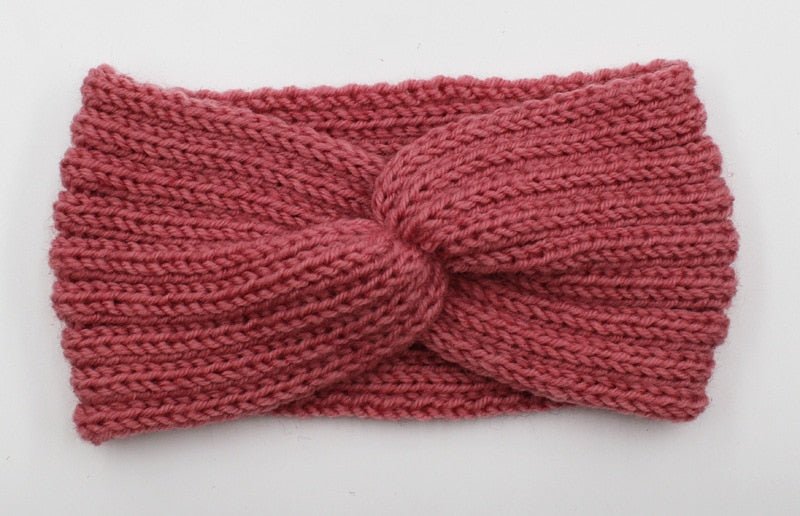 Winter Warmer Ear Knitted Headband - Rose In Concrete 🥀