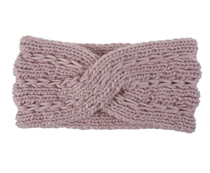 Winter Warmer Ear Knitted Headband - Rose In Concrete 🥀
