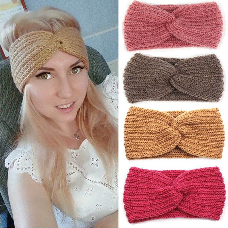 Winter Warmer Ear Knitted Headband - Rose In Concrete 🥀