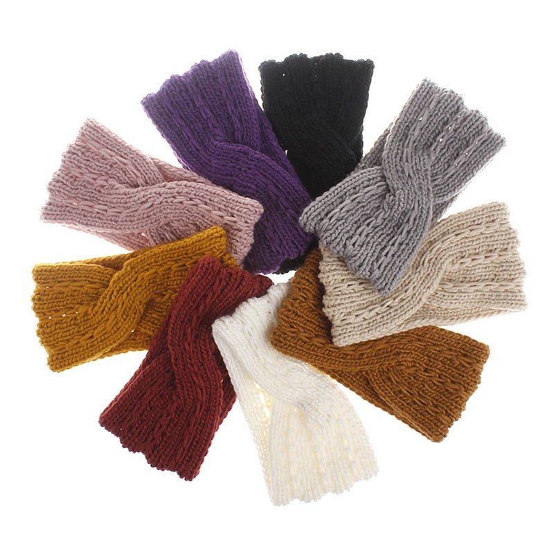 Winter Warmer Ear Knitted Headband - Rose In Concrete 🥀