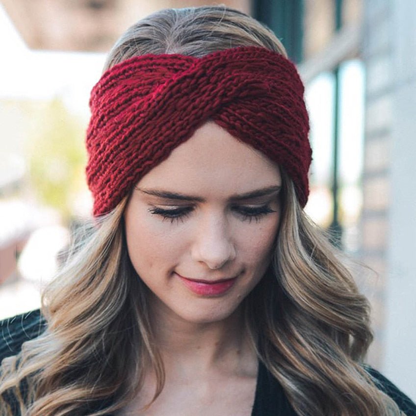 Winter Warmer Ear Knitted Headband - Rose In Concrete 🥀